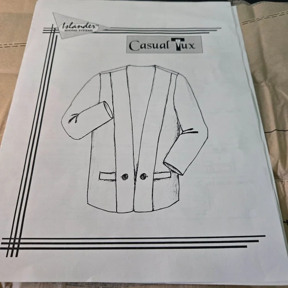 Islander Sewing Systems Casual Tux sewing pattern womens 90s CUT to size Large